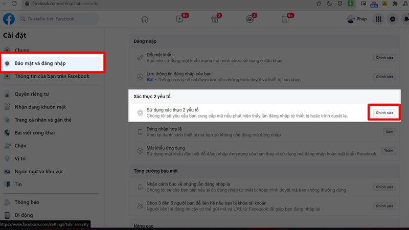 bảo mật 2 lớp facebook 3