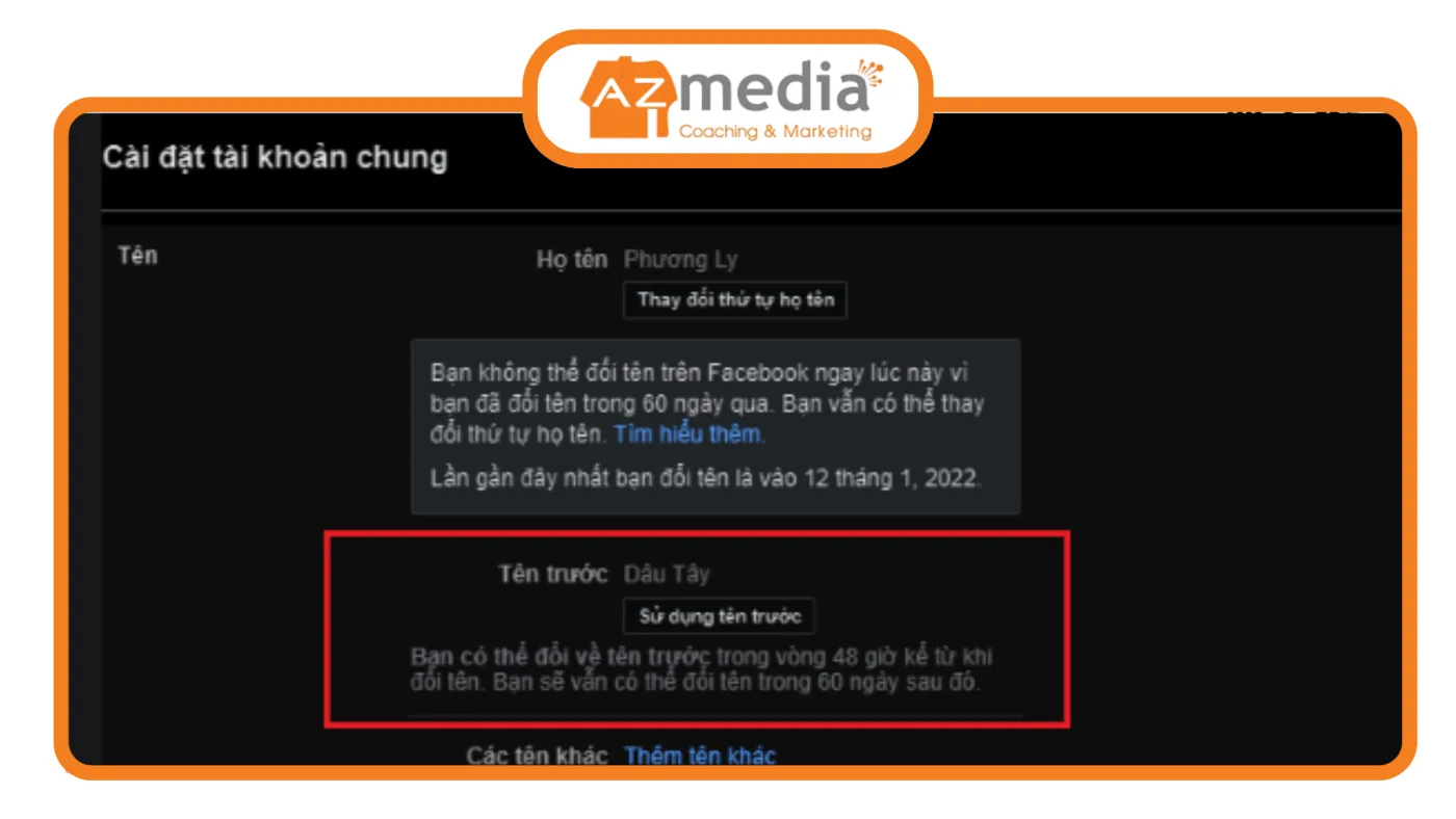 Sử dụng tên đã dùng trước đó Su dung ten da dung truoc do