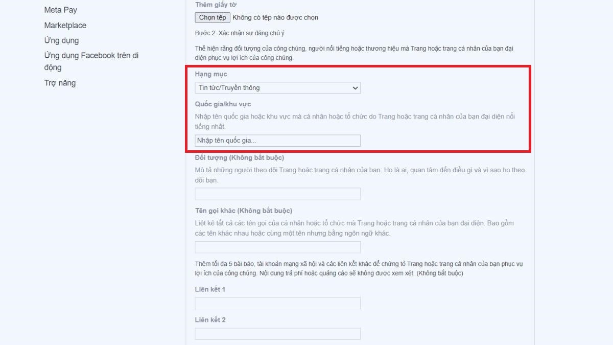 5 bước để Xác Minh Tick Xanh Fanpage Facebook