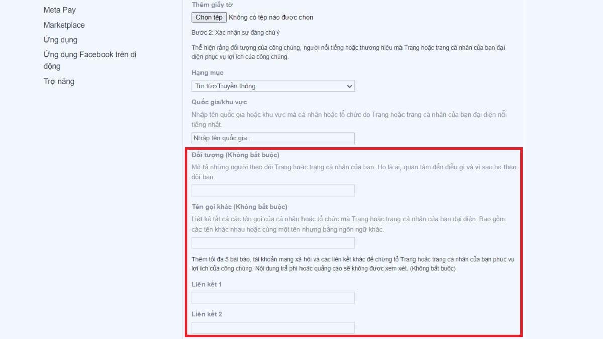 5 bước để Xác Minh Tick Xanh Fanpage Facebook