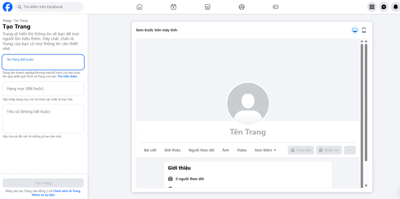 Bước tạo fanpage siêu nhanh trong hướng dẫn tạo fanpage facebook bán hàng 2026